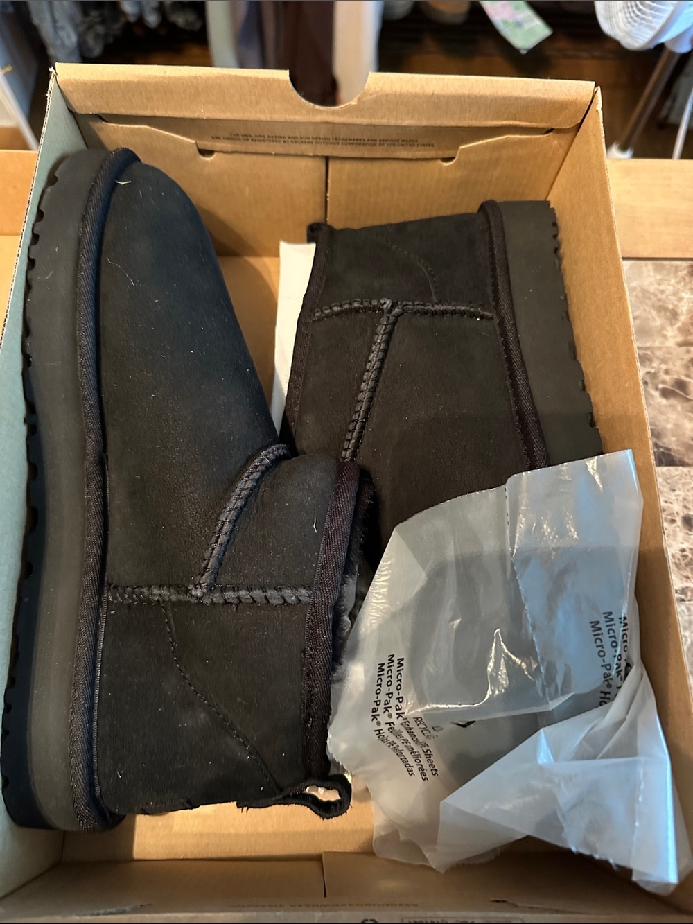 UGG Black Short Suede Ankle Booties